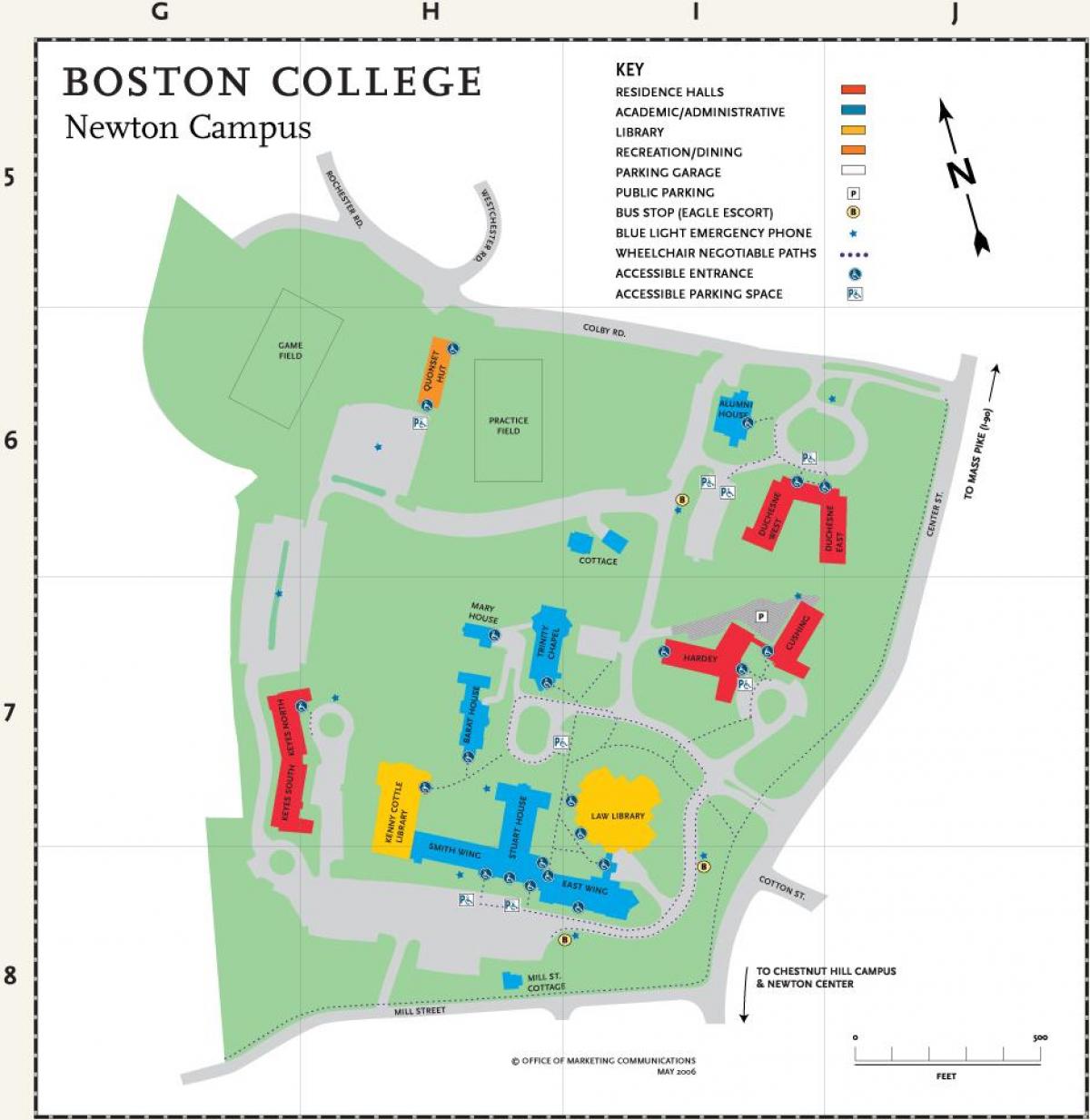 žemėlapis Bostono koledžas