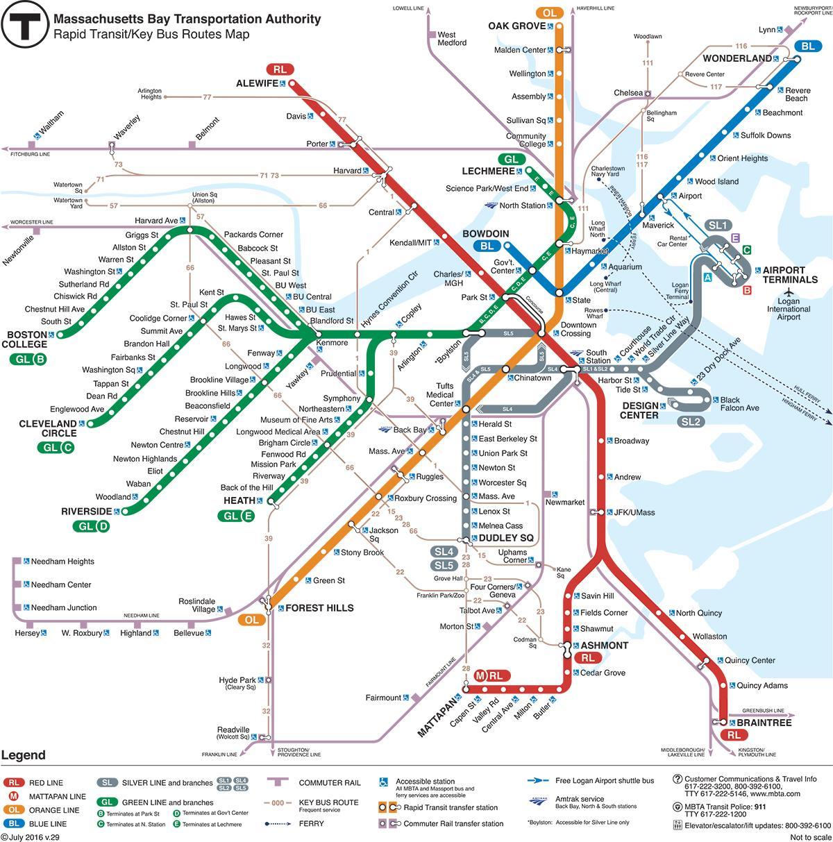 žemėlapis T Boston