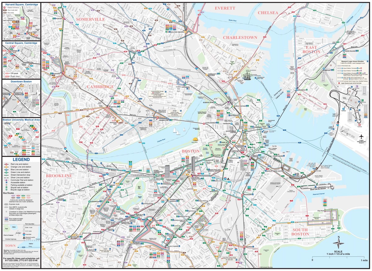 MBTA miesto žemėlapis