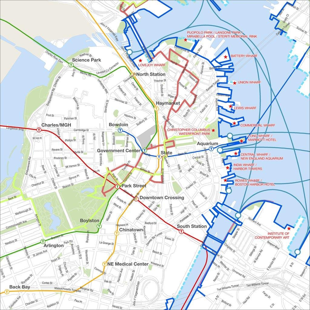 Bostono ekskursija žemėlapyje