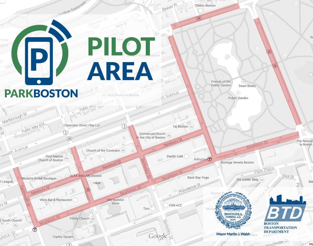 Bostono stovėjimo metro žemėlapis