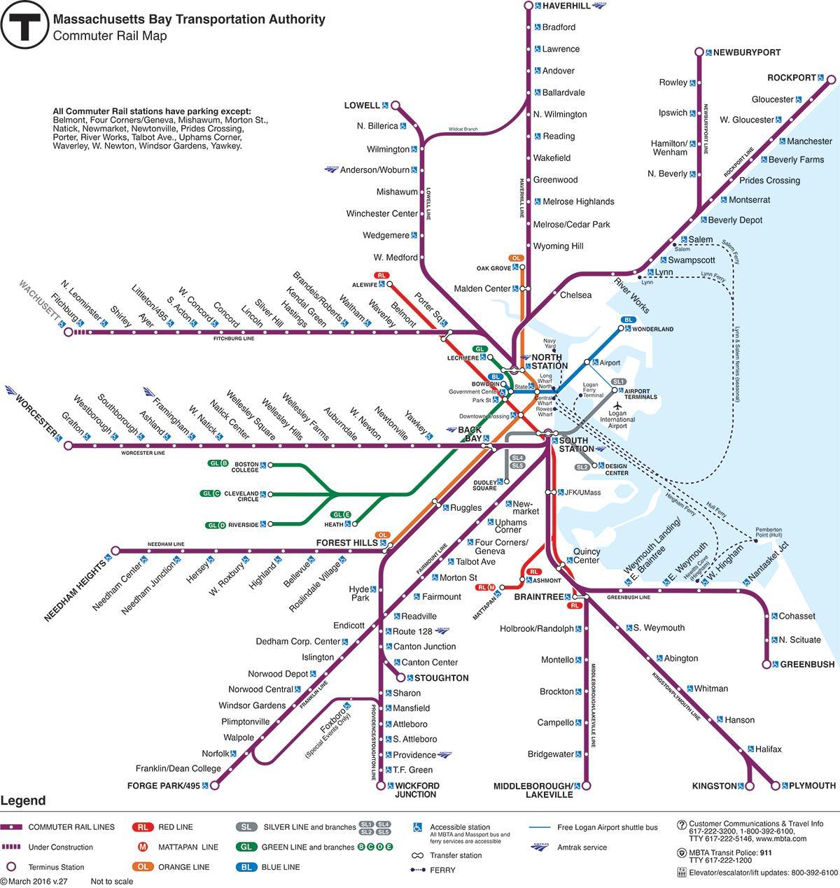 Bostono traukinių stotis map