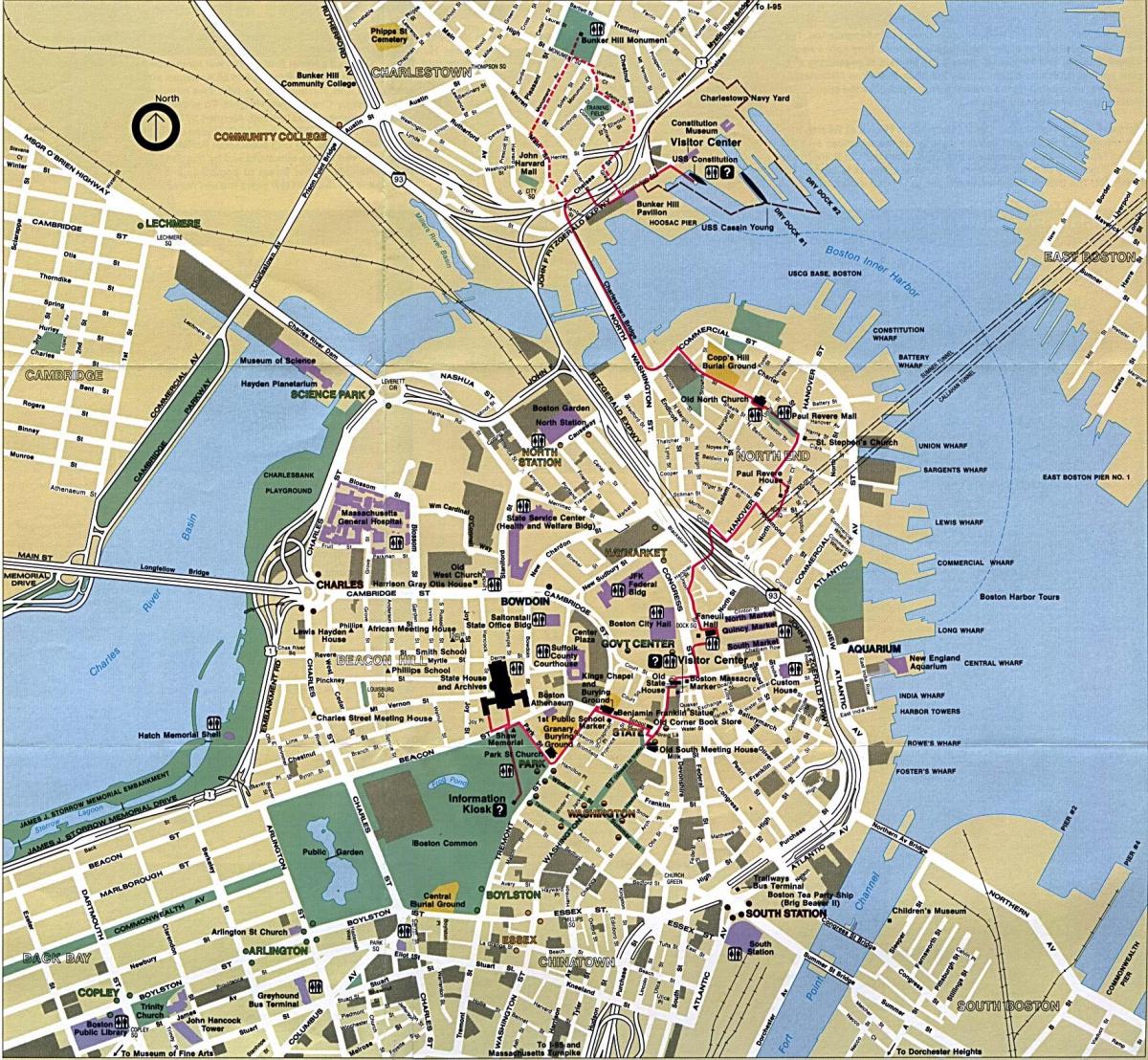 Bostono miesto žemėlapis