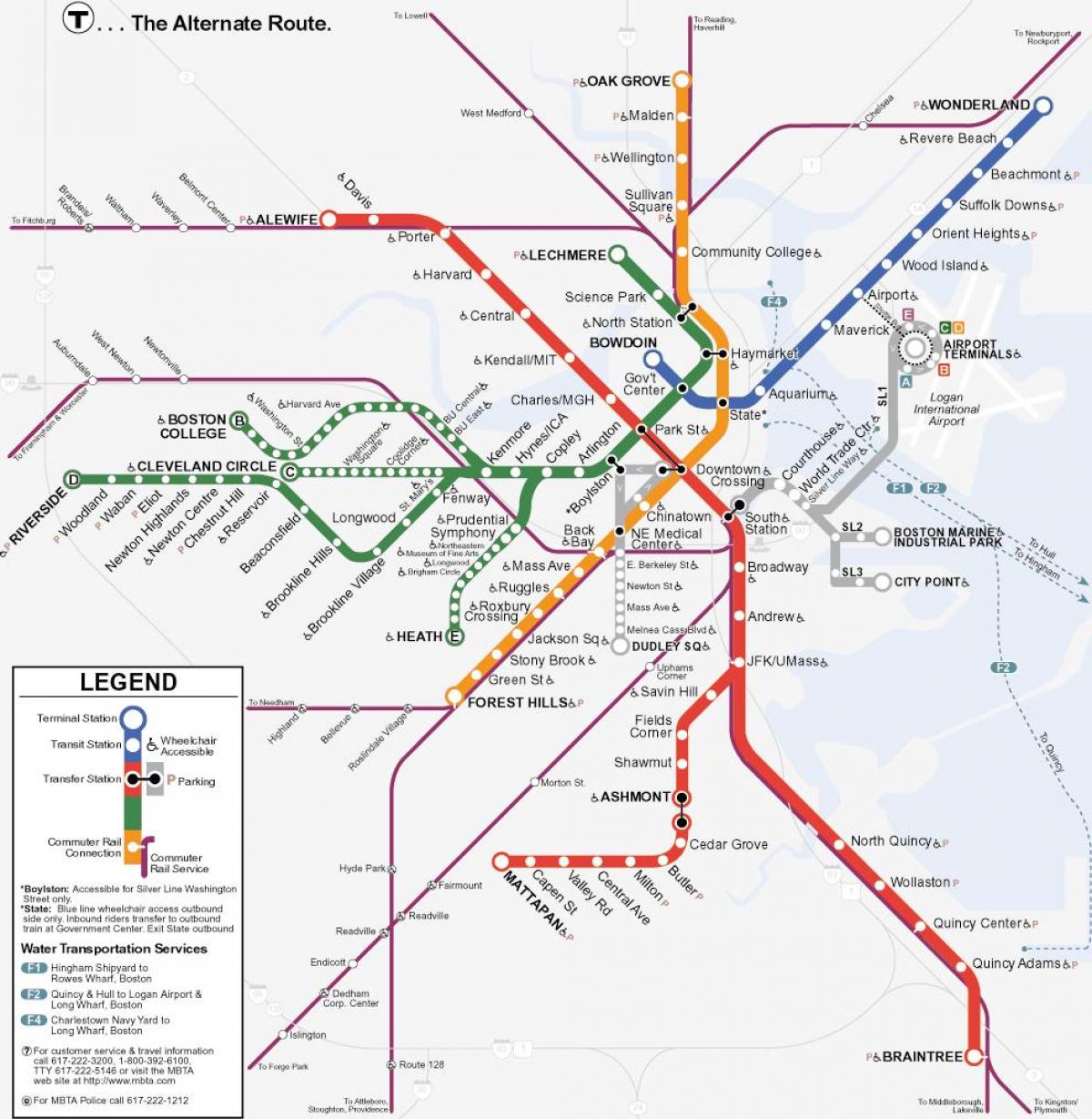 oranžinė linija Bostono žemėlapyje