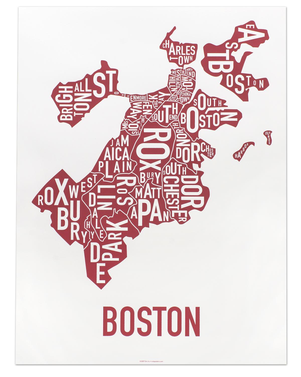 miestas Boston žemėlapyje