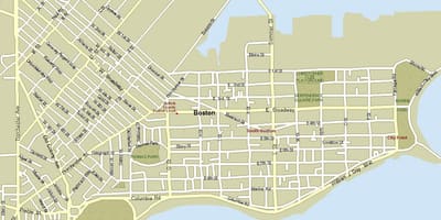 Žemėlapis Bostono masė