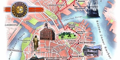 Laisvės takas žemėlapyje Boston