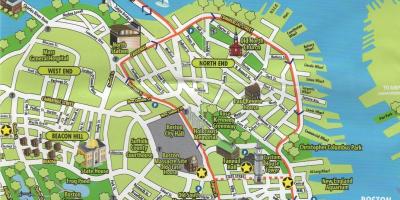 Žemėlapis Bostono lankytinos vietos