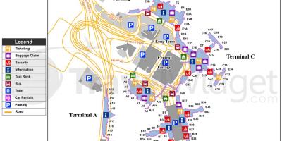 Žemėlapis iš Bostono oro uosto