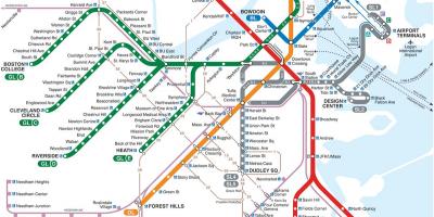MBTA žemėlapyje raudona linija
