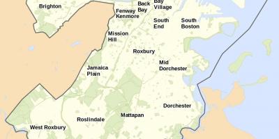 Žemėlapis Bostone ir jo apylinkėse