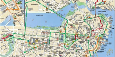 Bostono hop on hop off vežimėlis tour žemėlapyje