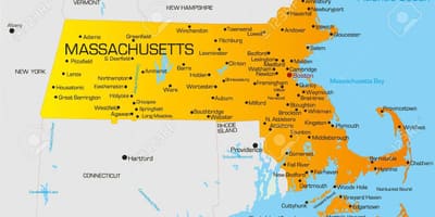 Massachuset žemėlapyje