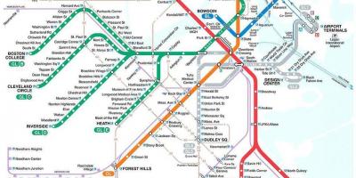 MBTA Bostono žemėlapyje