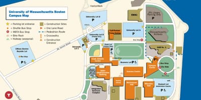 Umass Bostono campus žemėlapis