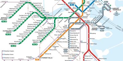 Žalia linija žemėlapyje Boston