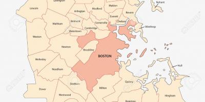 Žemėlapis Boston srityje